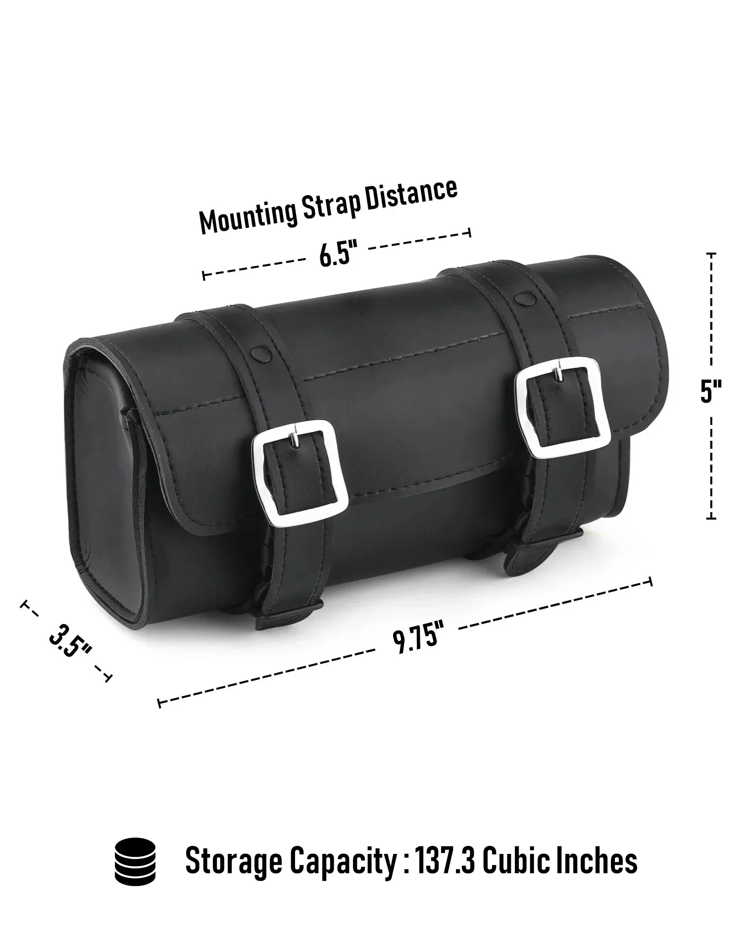 2L - Armor Plain Ducati Leather Motorcycle Tool Bag - Image 7
