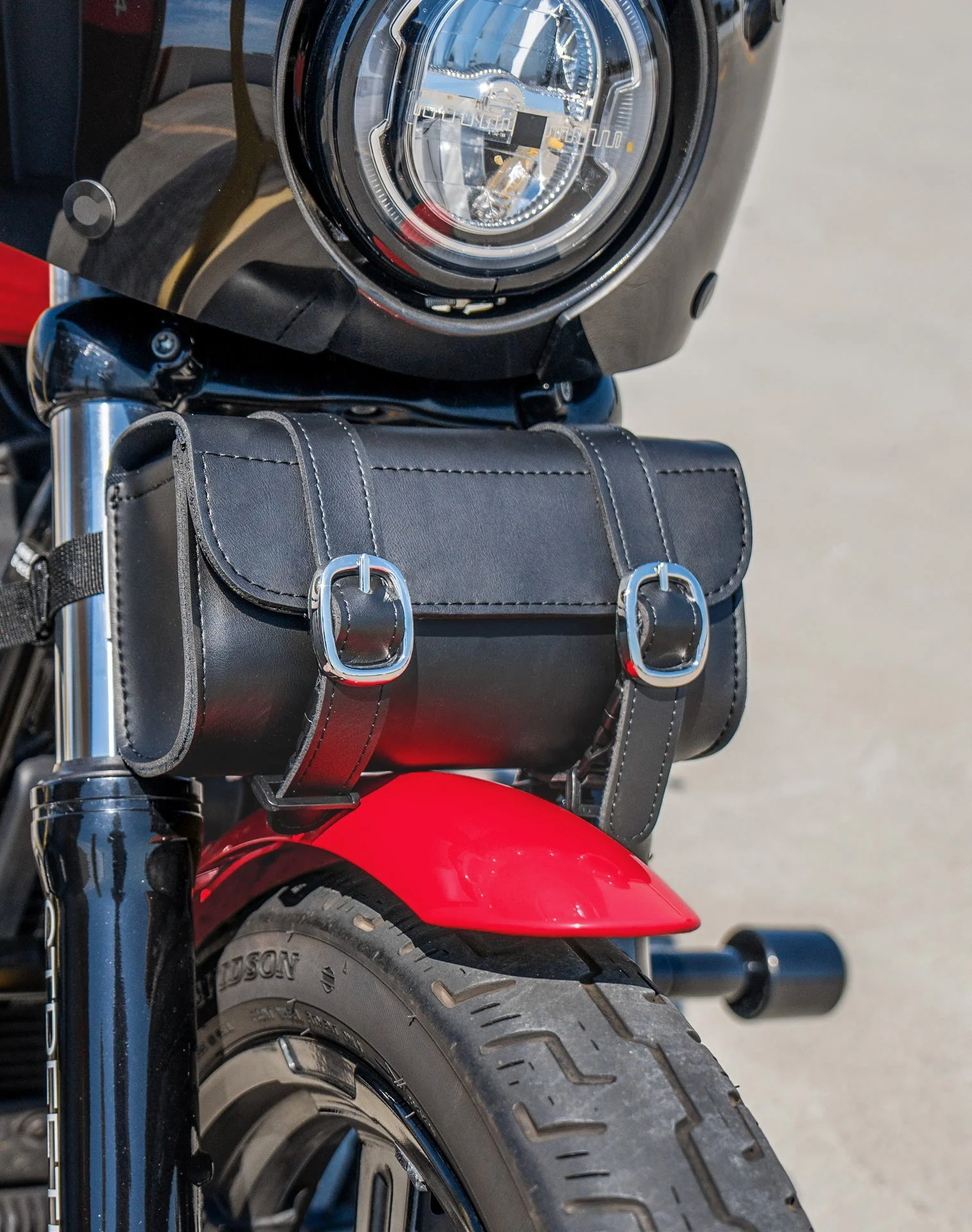2L - Armor Plain Victory Leather Motorcycle Tool Bag - Image 5