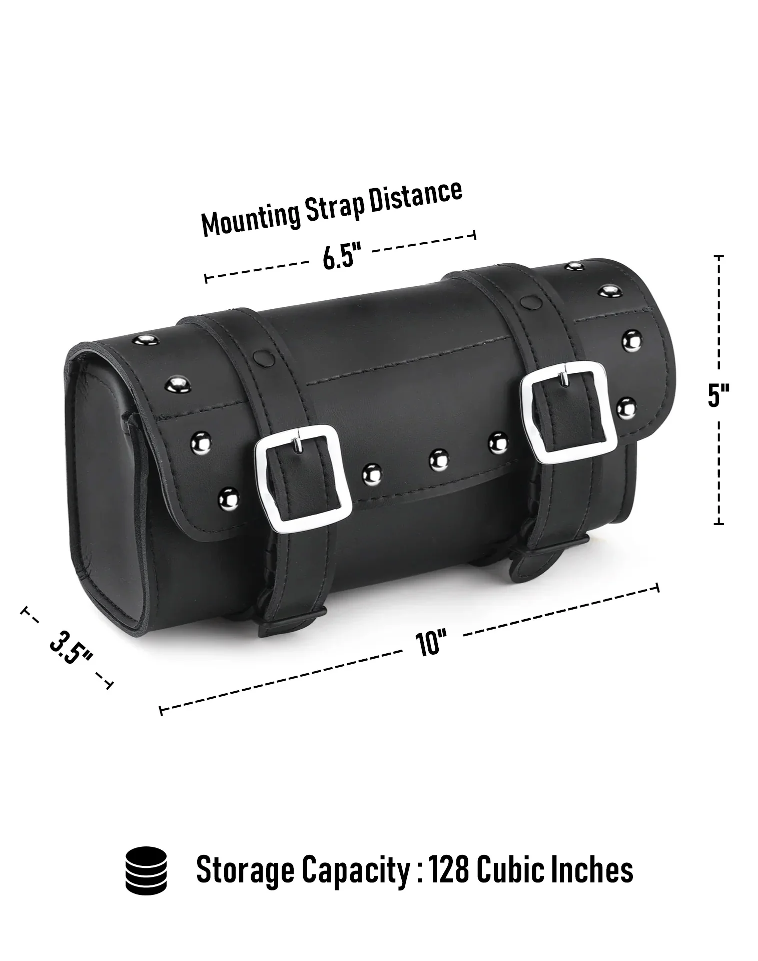 2L - Armor Studded Royal Enfield Leather Motorcycle Tool Bag - Image 7