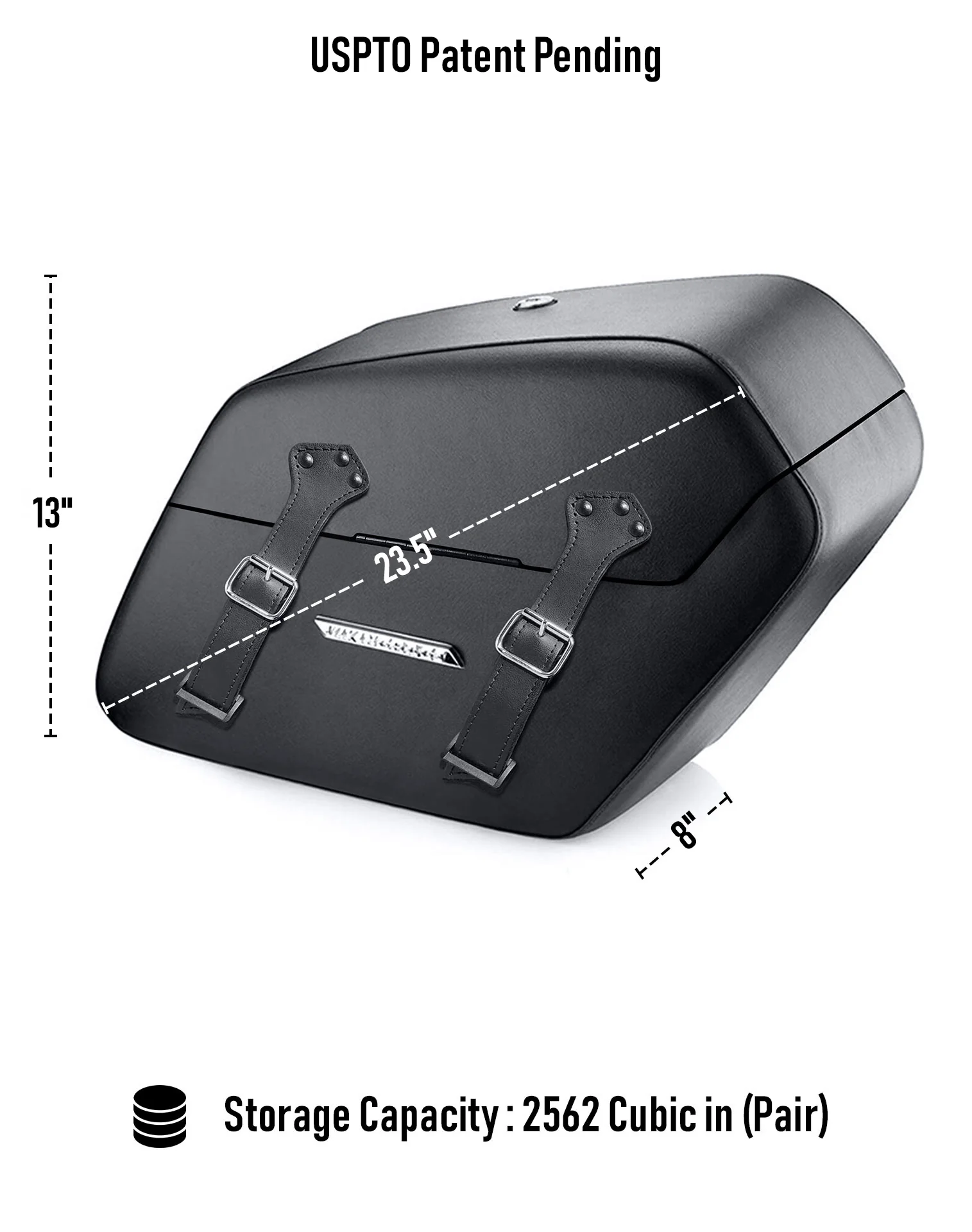 42L - Baldur Extra Large Leather Wrapped Motorcycle Hard Saddlebags for Harley Softail Fat Boy FLFB/S - Image 3