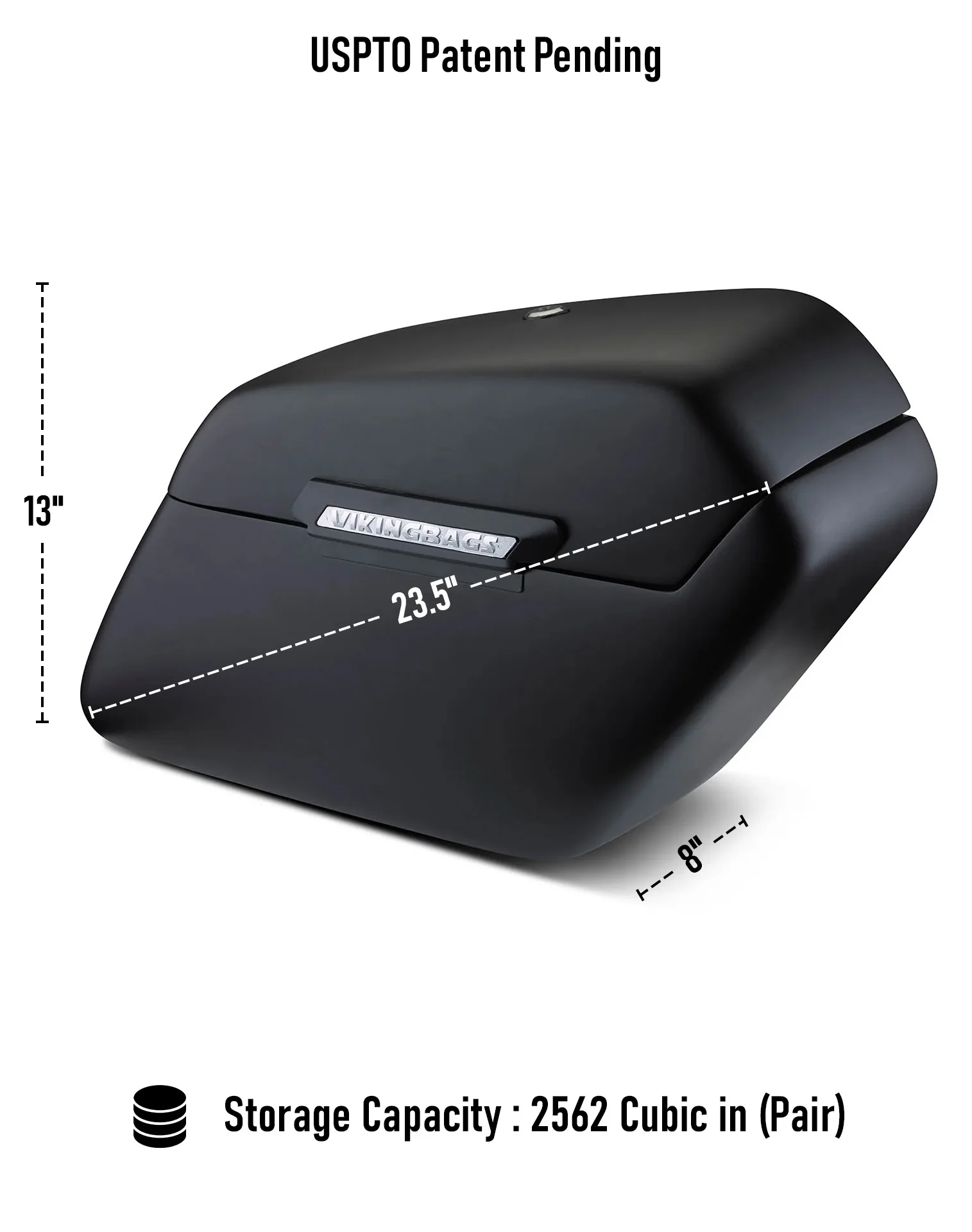 42L - Baldur Extra Large Matte Motorcycle Hard Saddlebags for Harley Softail Springer FXSTS/I - Image 3