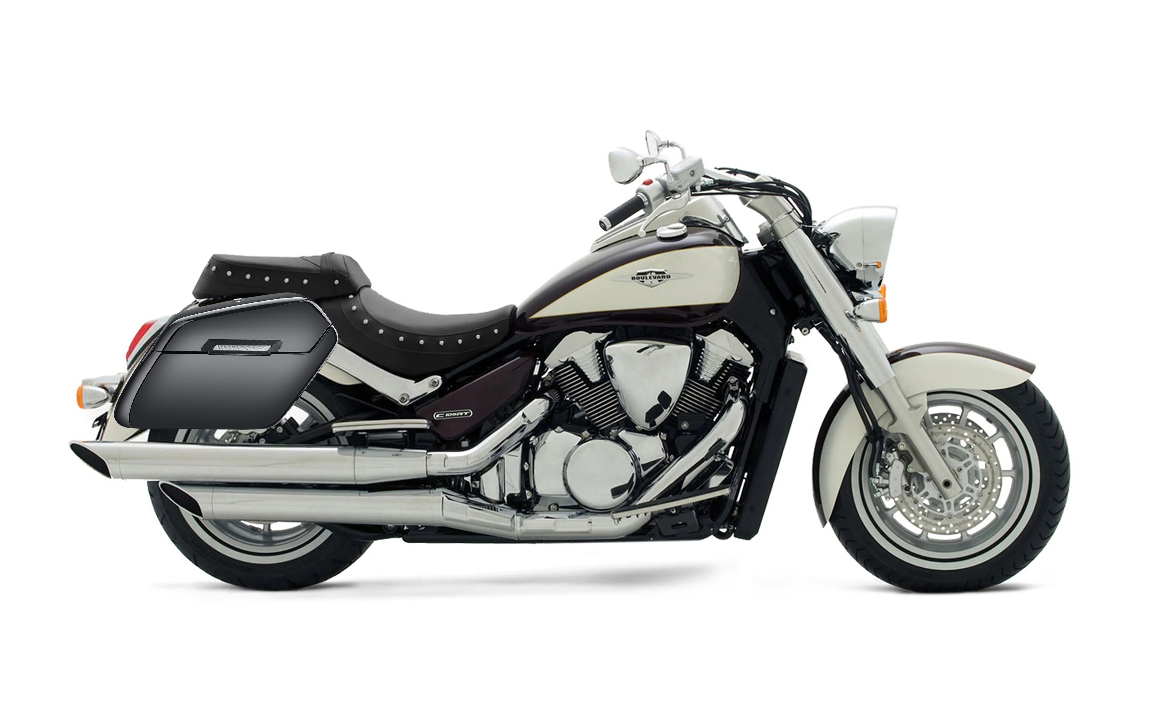 42L - Baldur Extra Large Suzuki Boulevard C109 Painted Motorcycle Hard Saddlebags - Image 2