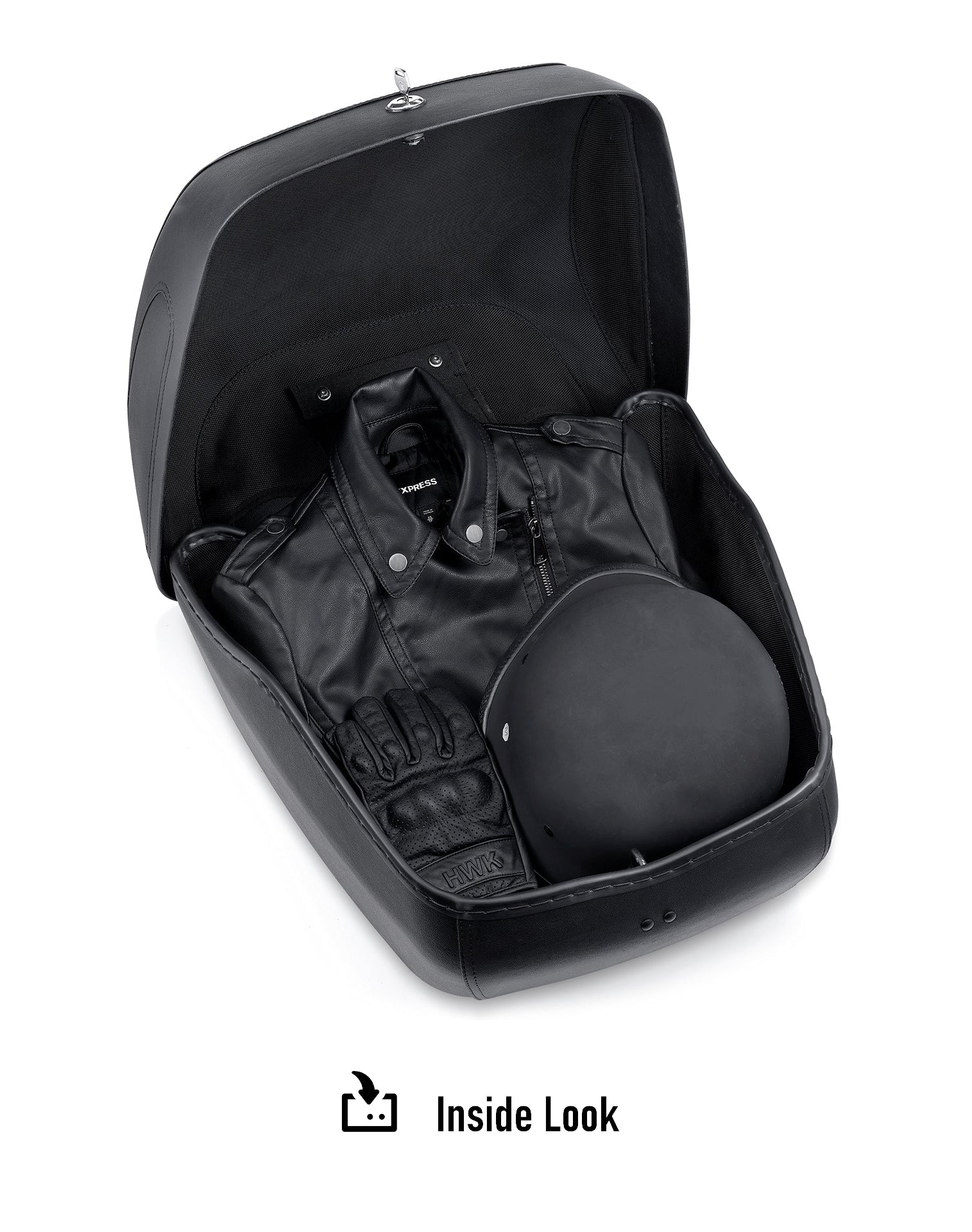 42L - Challenger XL Yamaha Leather Wrapped Hard Motorcycle Trunk - Image 10