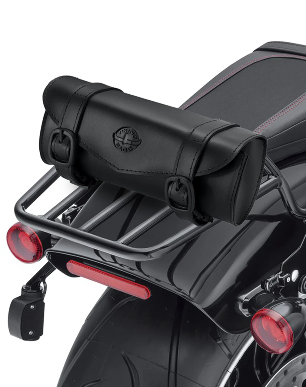 2L - Dark Age Plain Leather Motorcycle Roll Bag - Image 6