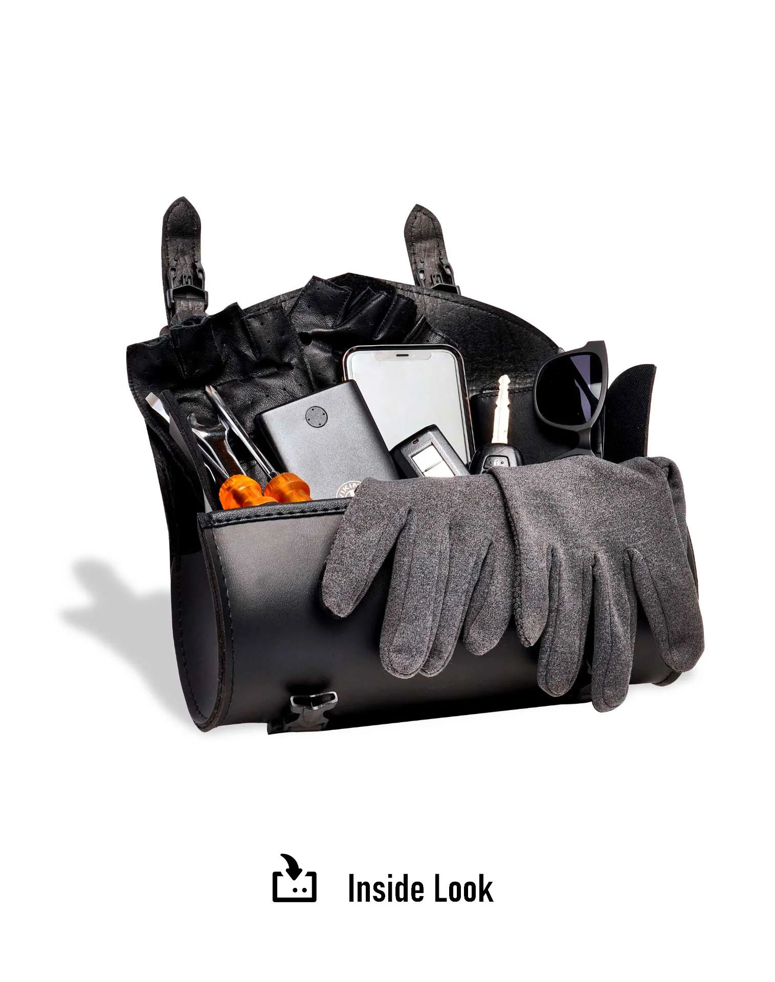 2L - Dark Age Plain Victory Leather Motorcycle Tool Bag - Image 6