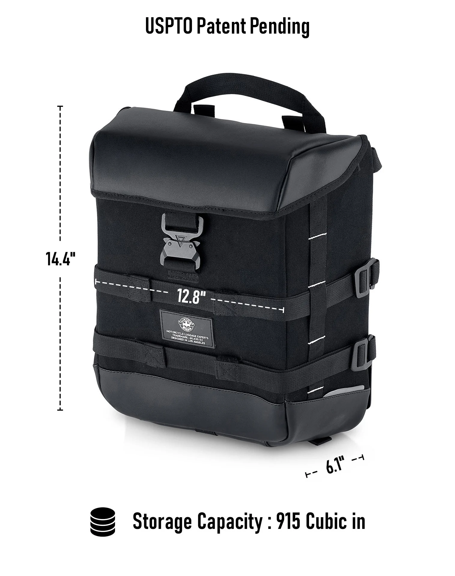 15L - Incognito Quick Mount Medium Solo Motorcycle Saddlebag (Left Only) for Harley Softail Low Rider FXLR - Image 3