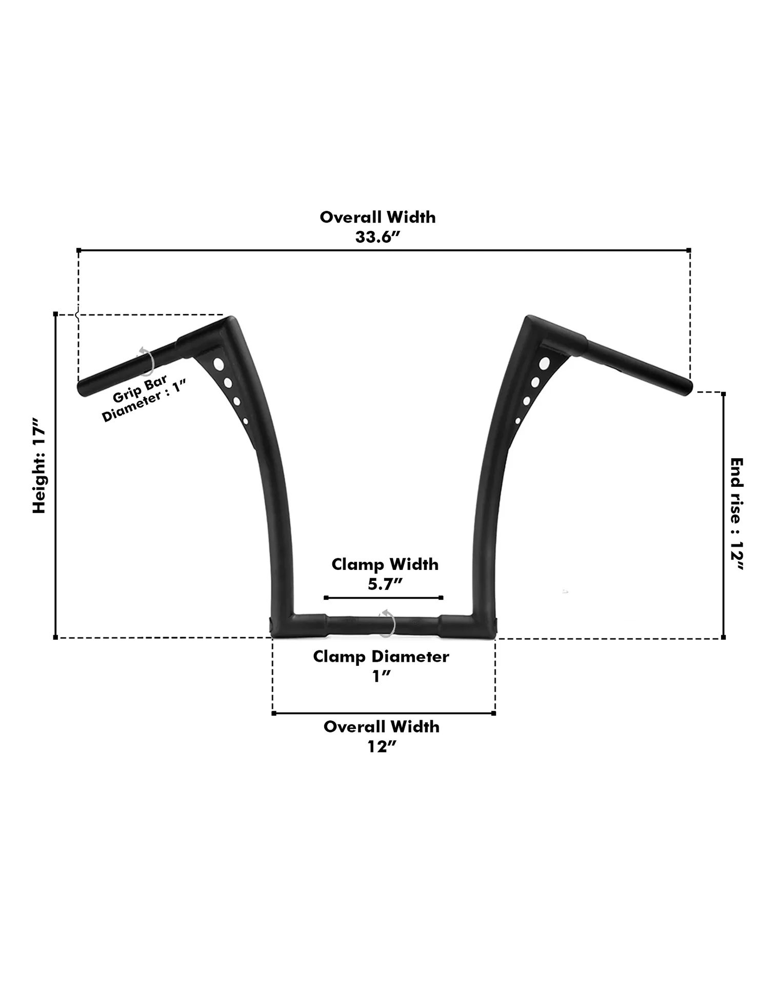 Viking Iron Born 12" Handlebar for Harley Softail Slim FLS Matte Black - Image 3
