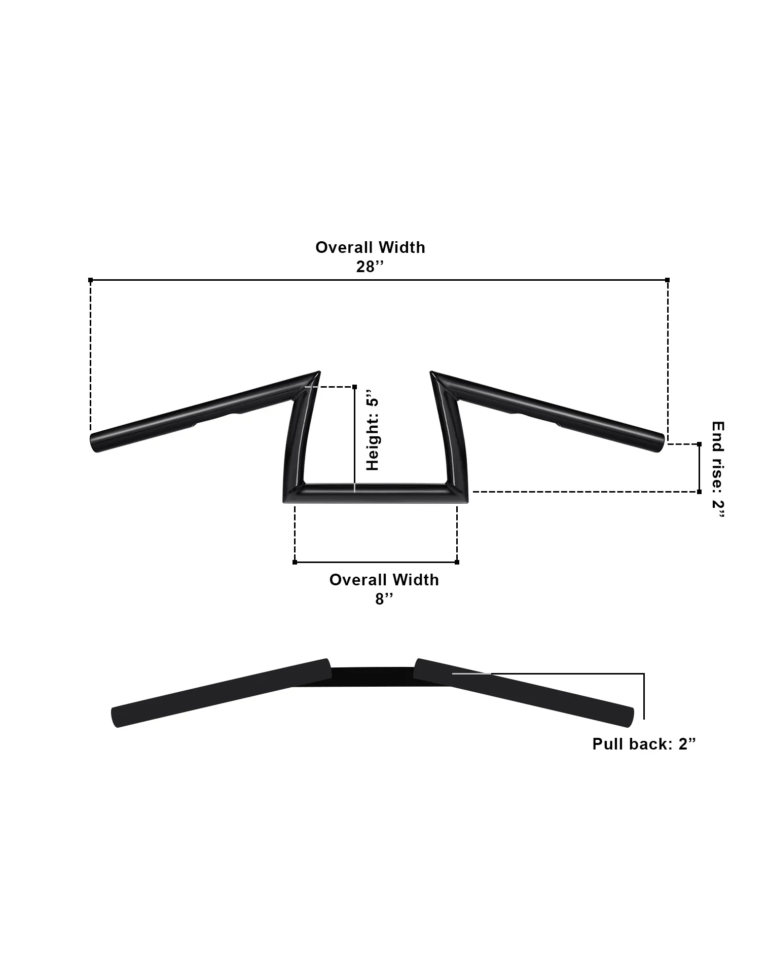 Viking Iron Born Z Handlebar For Harley Softail Custom FXSTC Gloss Black - Image 3