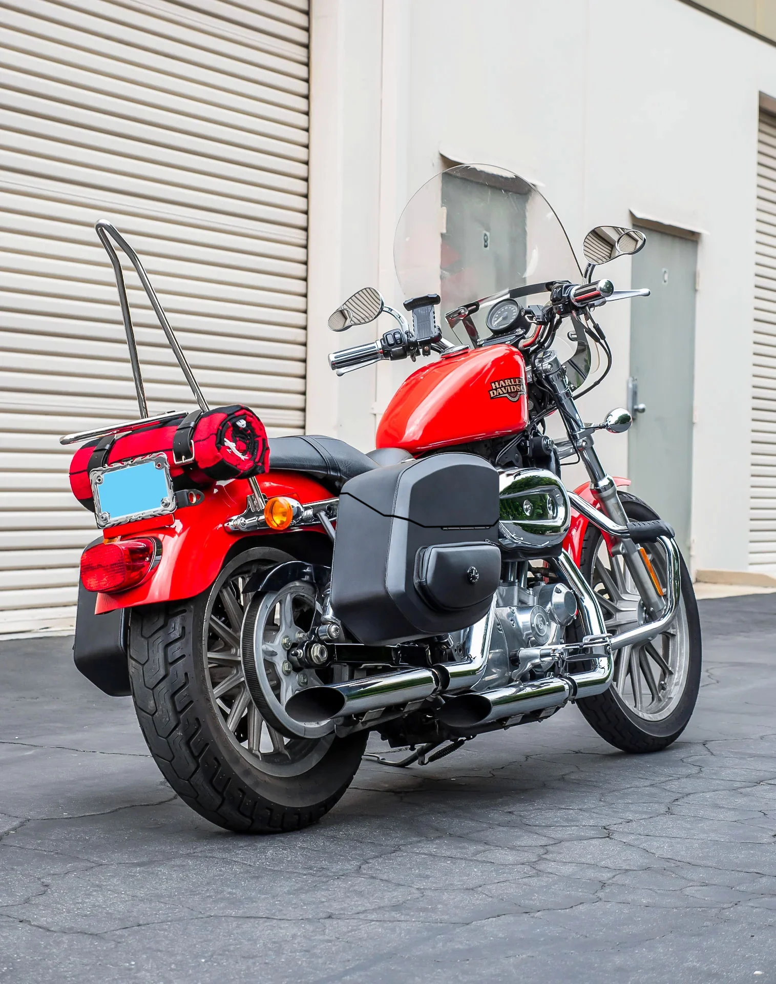24L - Ironclad Quick-Mount Medium Harley Sportster 1200 Low XL1200L Leather Wrapped Hard Saddlebags - Image 3
