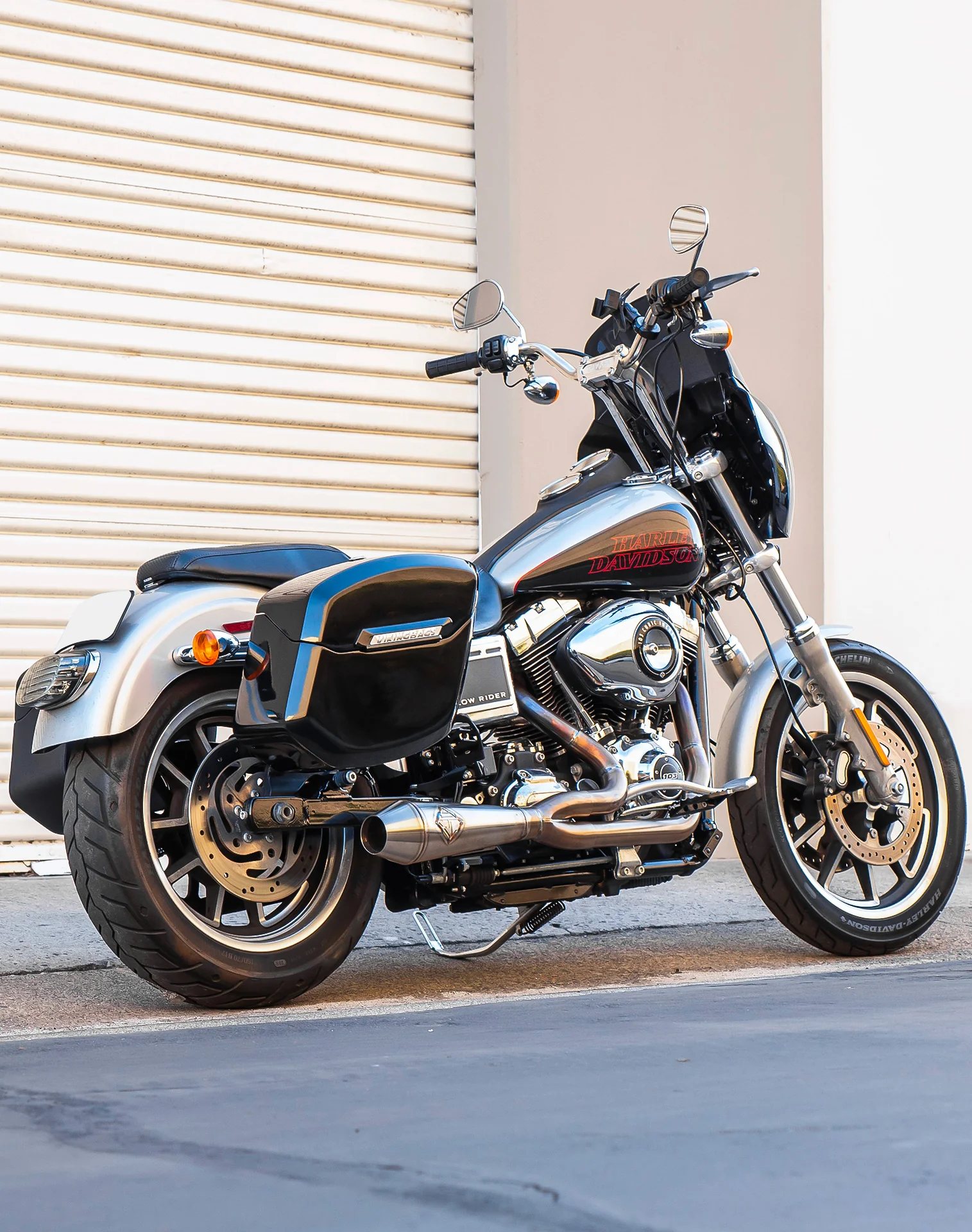 24L - Ironclad Quick-Mount Medium Harley Dyna Low Rider FXDL Painted Hard Saddlebags - Image 3