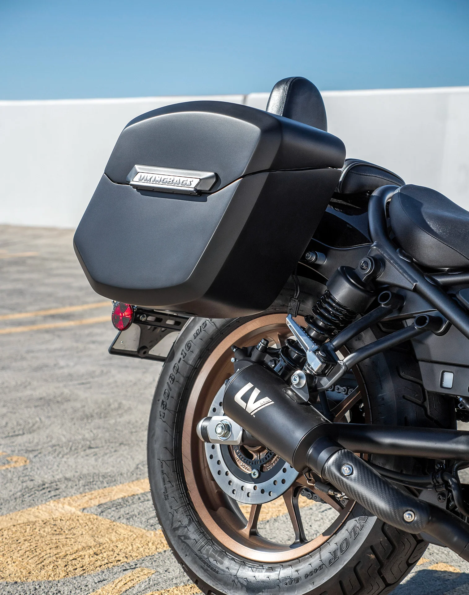 24L - Ironclad Quick-Mount Medium Honda Rebel 500 Matte Hard Saddlebags - Image 5