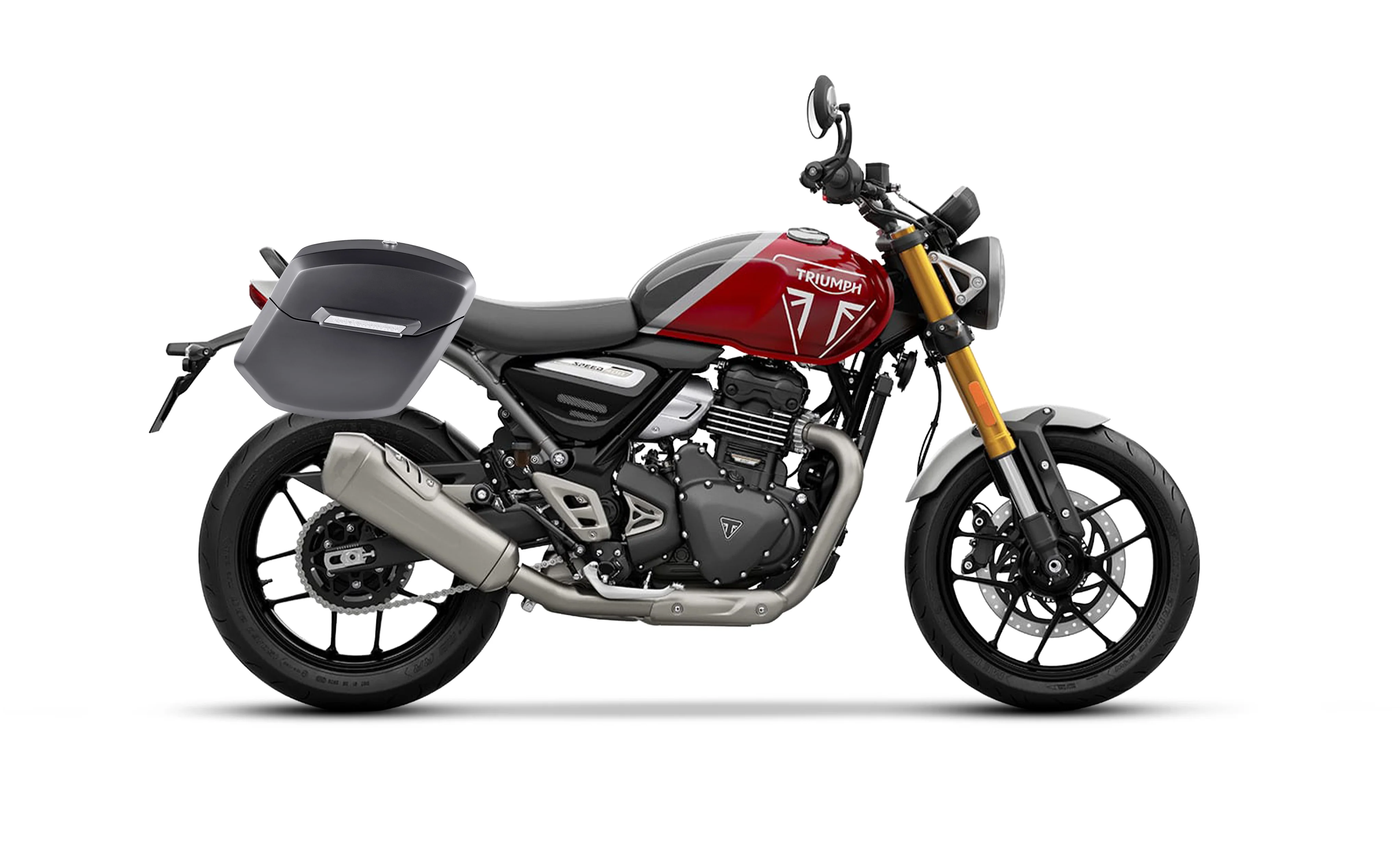 24L - Ironclad Quick-Mount Medium Triumph Speed 400 Matte Hard Saddlebags - Image 2