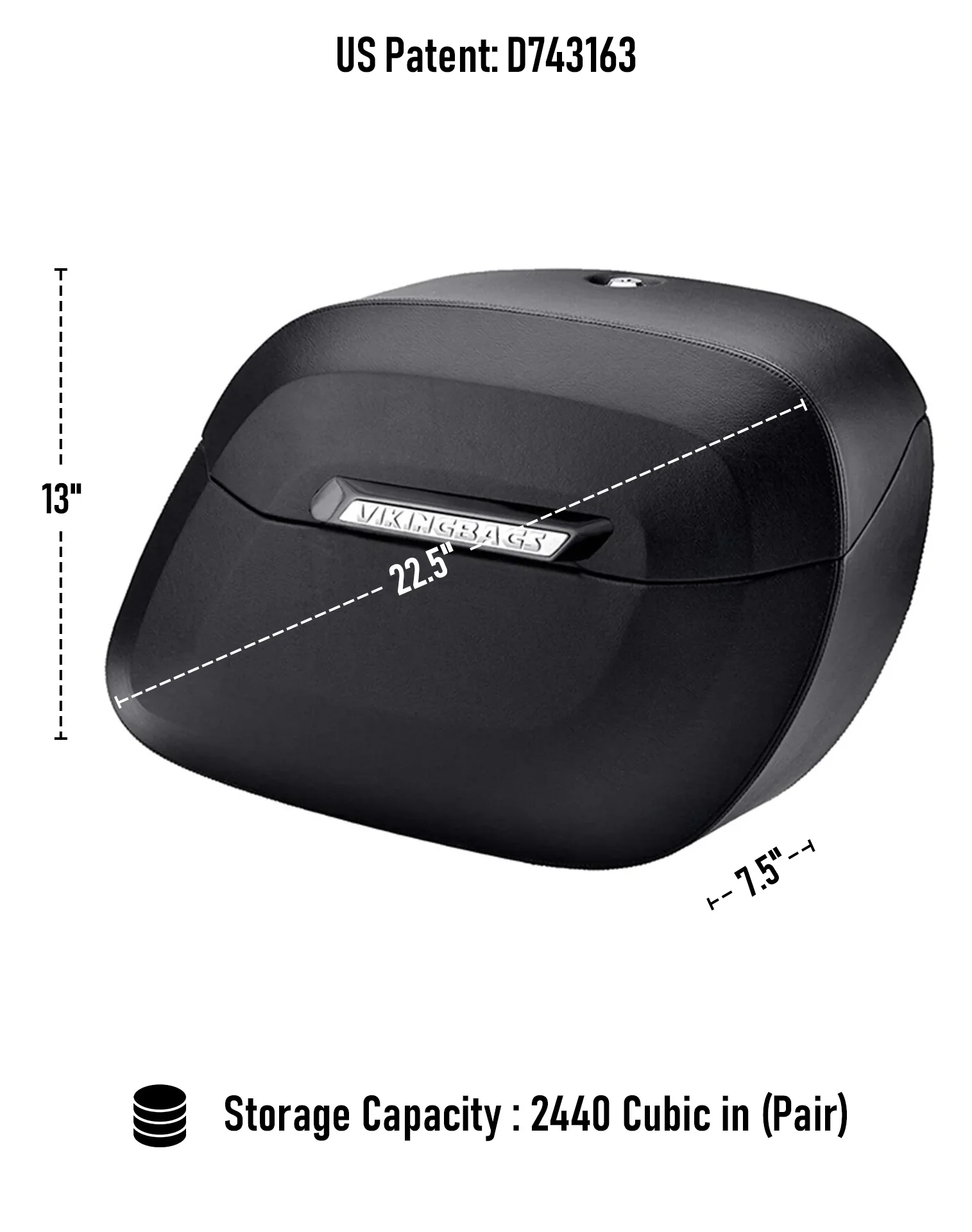 40L - Lamellar Raven Extra Large Kawasaki Vulcan 800 Classic Leather Covered Motorcycle Hard Saddlebags - Image 3
