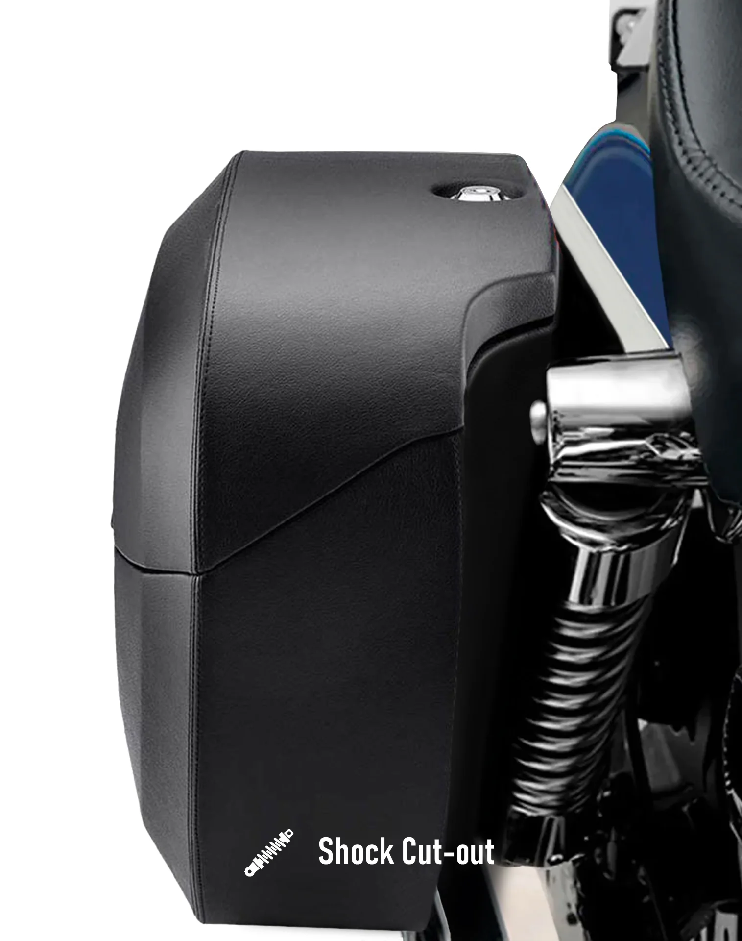 36L - Lamellar Raven Extra Large Suzuki Marauder GZ250 Shock Cut-out Leather Covered Motorcycle Hard Saddlebags - Image 7