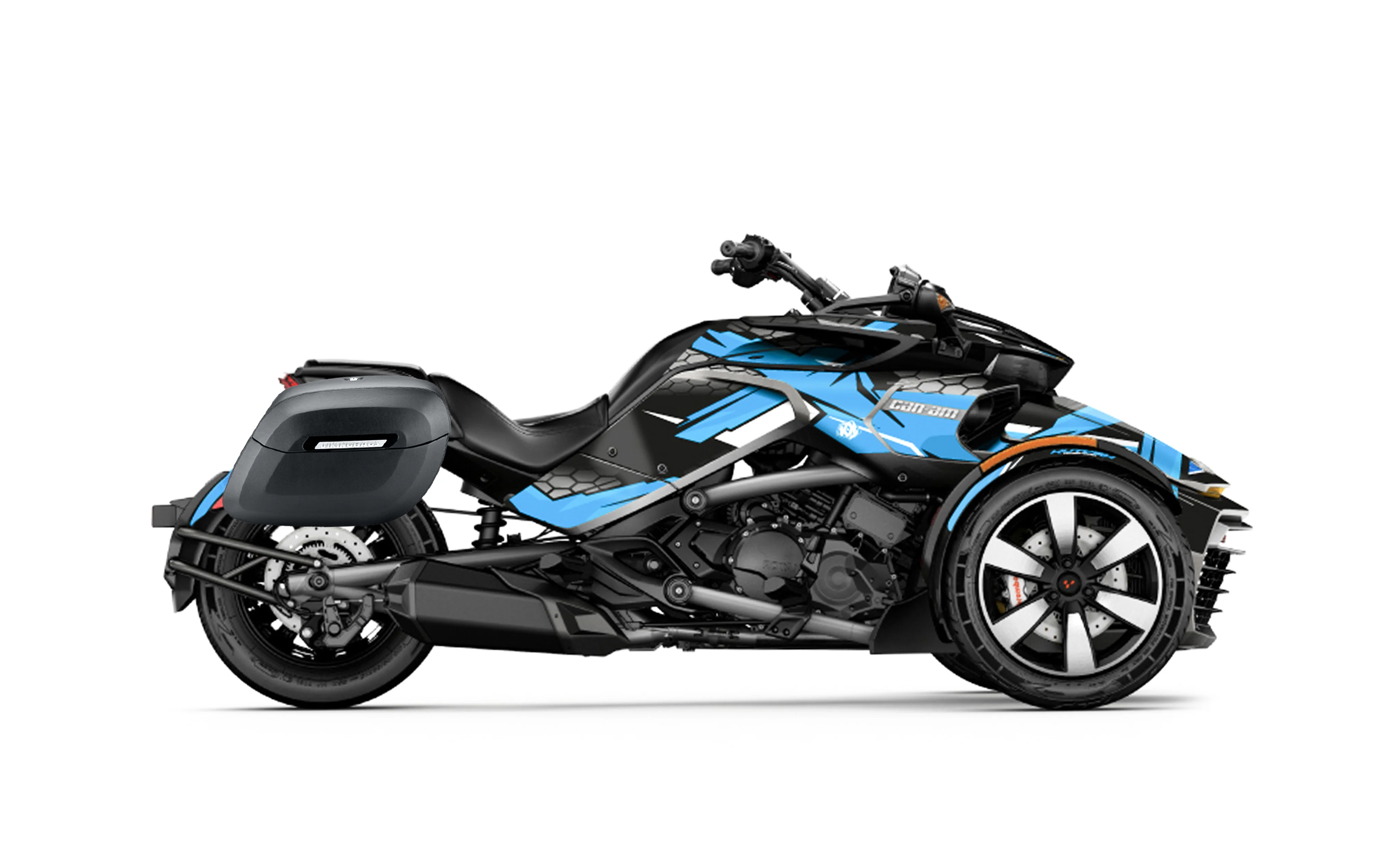 40L - Lamellar Raven XL CAN AM Spyder F3 Matte Motorcycle Hard Saddlebags - Image 2