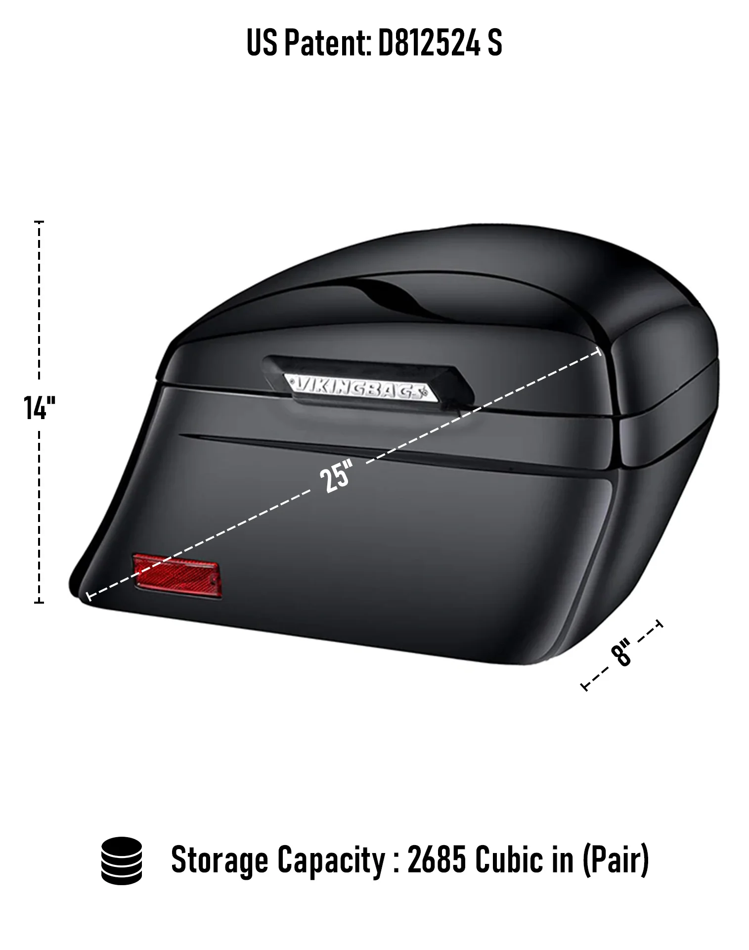 44L - Lamellar Stallion Extra Large Honda VTX 1300 T (Tourer) Painted Motorcycle Hard Saddlebags - Image 3