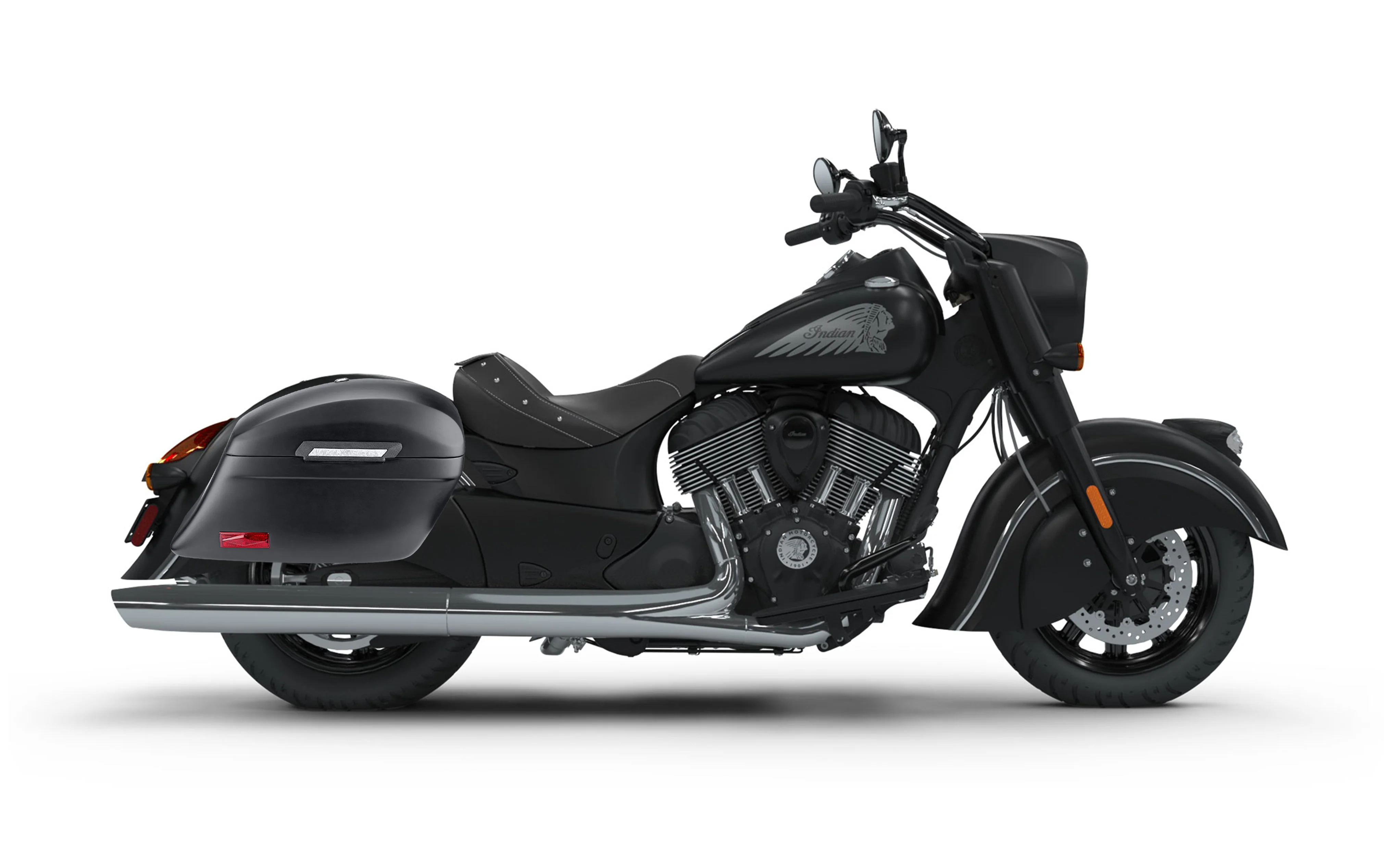 44L - Lamellar Stallion Extra Large Indian Chief Darkhorse Matte Motorcycle Hard Saddlebags - Image 2