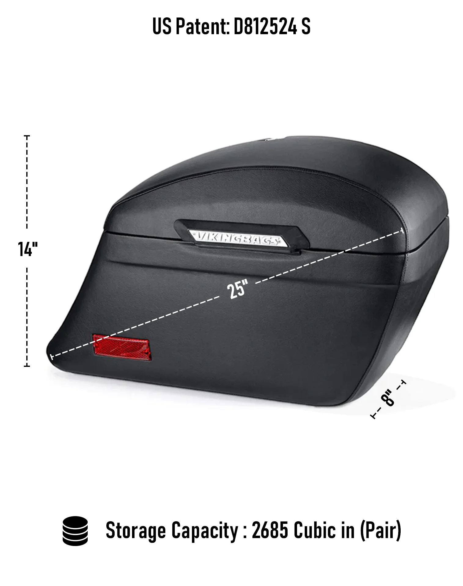 44L - Lamellar Stallion Extra Large Victory High Ball Leather Covered Motorcycle Hard Saddlebags - Image 3