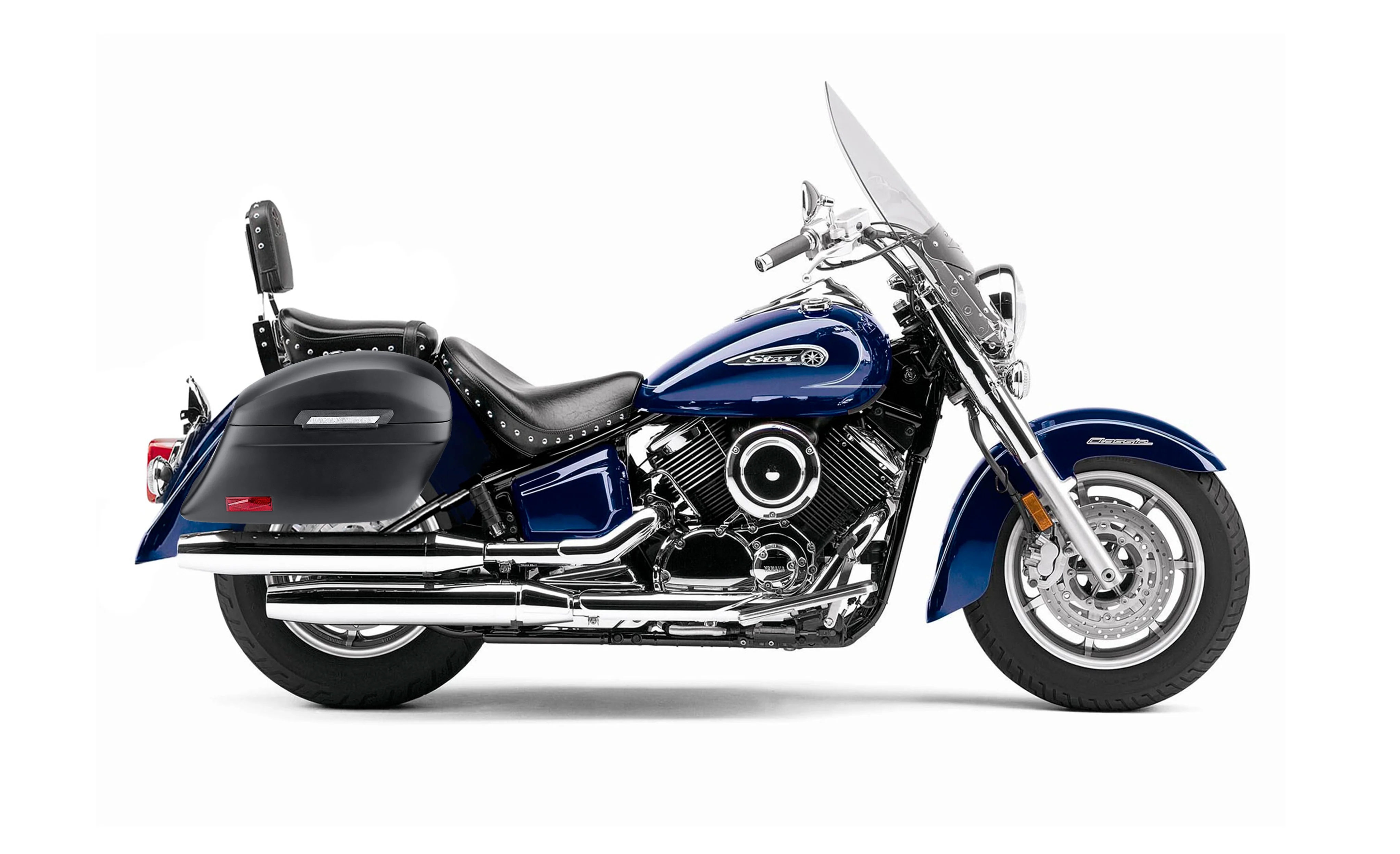 44L - Lamellar Stallion Extra Large Yamaha Silverado Matte Motorcycle Hard Saddlebags - Image 2