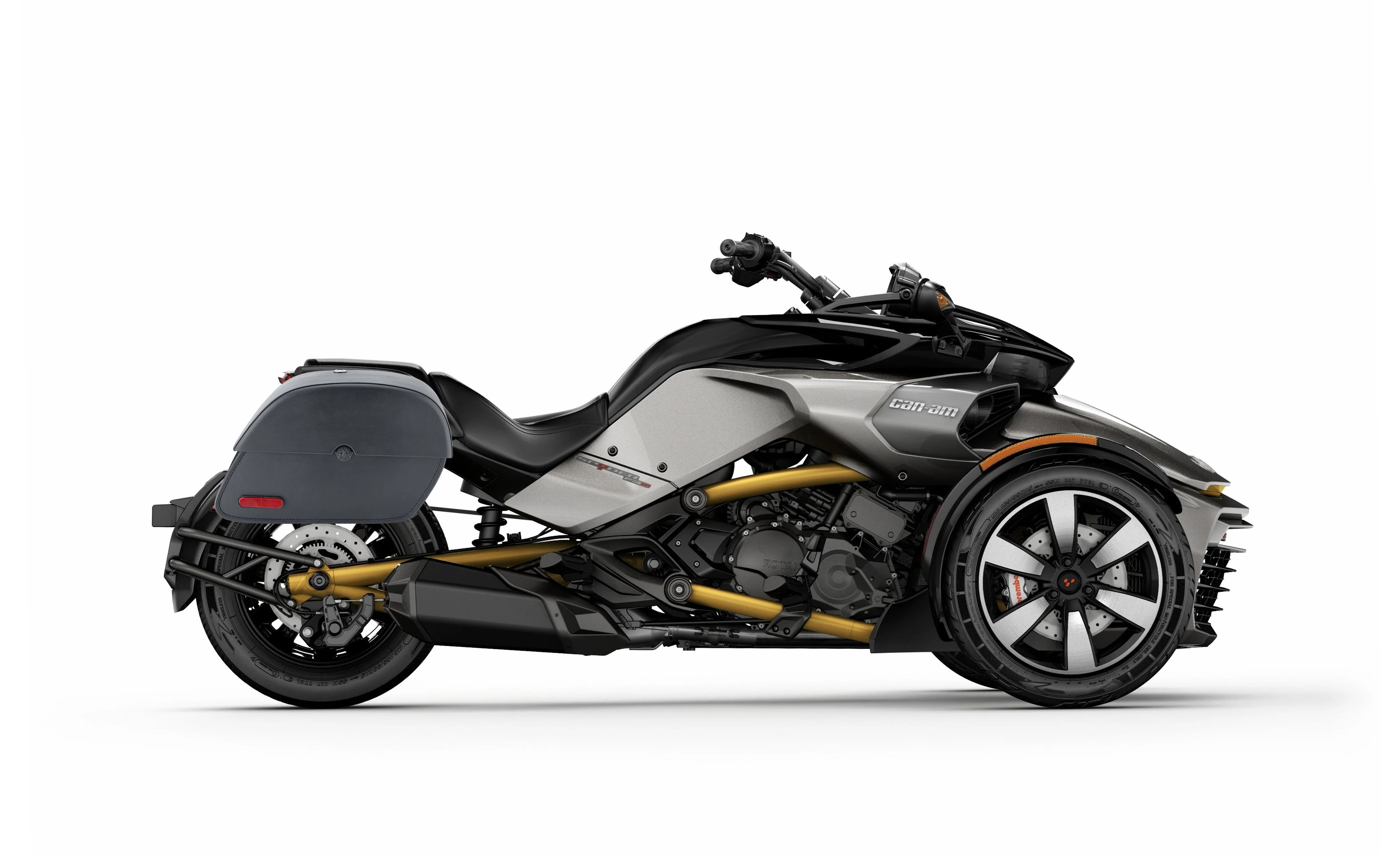 28L - Panzer Medium Hard Mount CAN AM Spyder F3-S Leather Motorcycle Saddlebags - Image 2