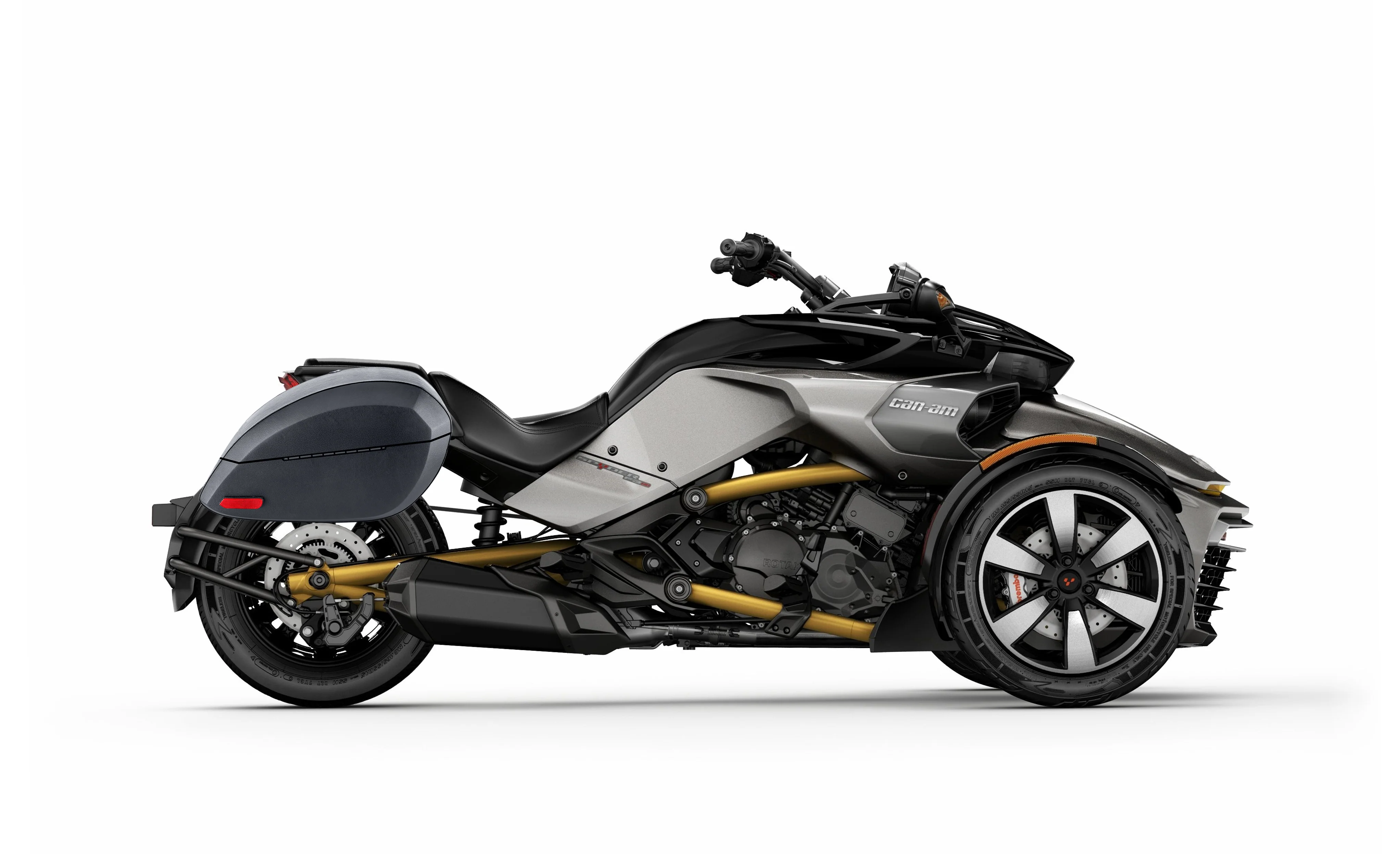 28L - Phantom Large CAN AM Spyder F3-S Leather Wrapped Motorcycle Hard Saddlebags - Image 2