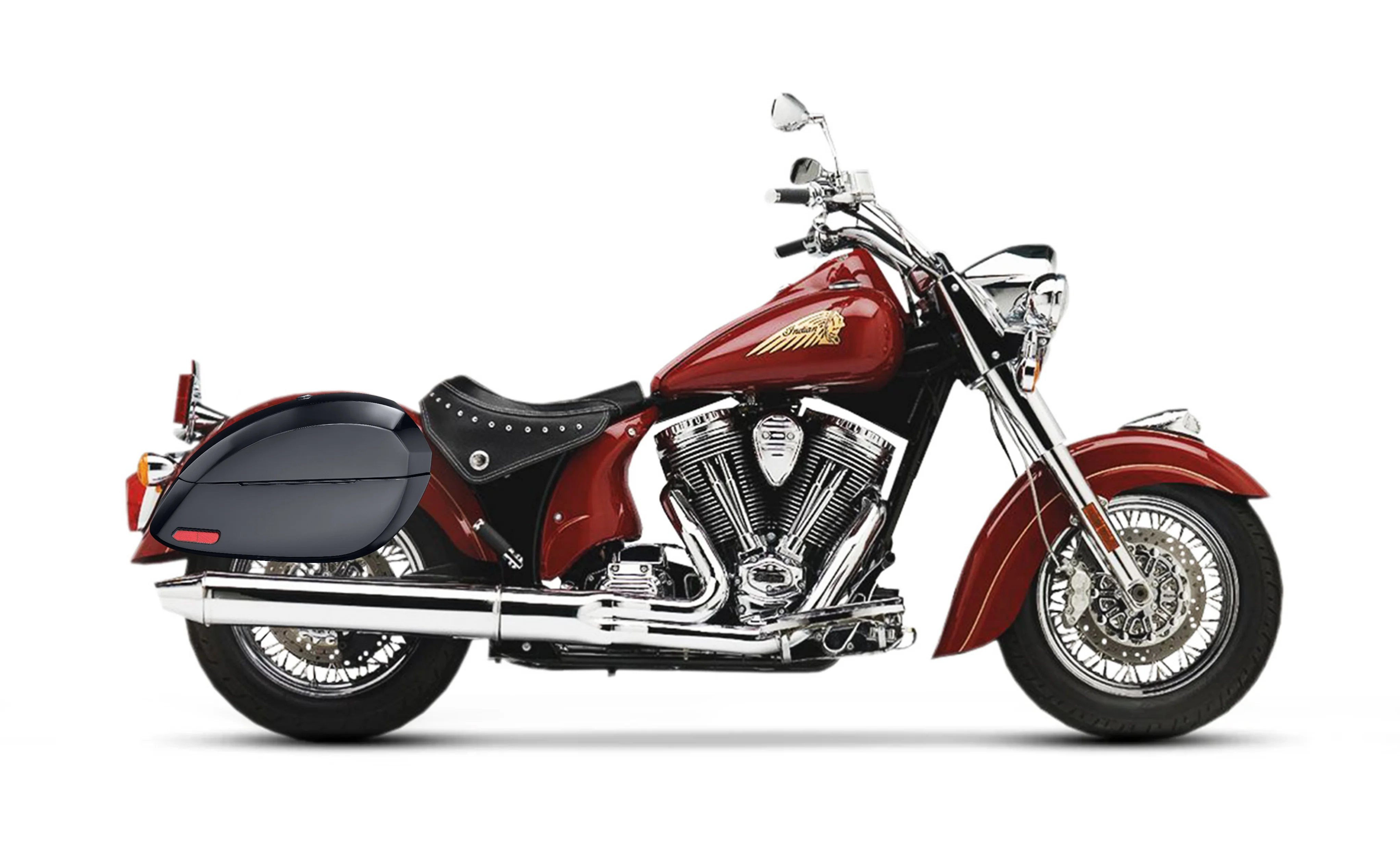 28L - Phantom Large Indian Chief Standard Painted Motorcycle Hard Saddlebags - Image 2