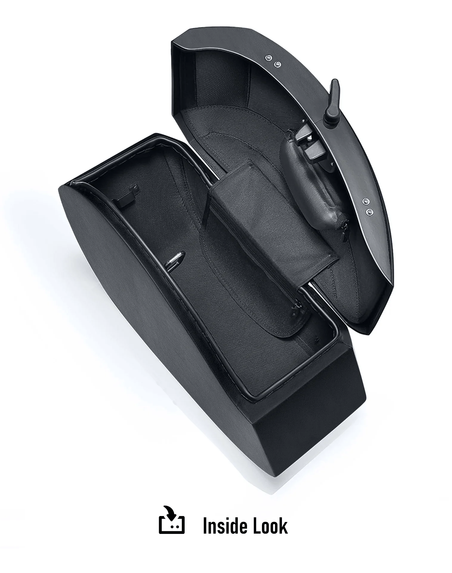 28L - Phantom Large Leather Wrapped Motorcycle Hard Saddlebags For Harley Softail Low Rider FXLR - Image 7