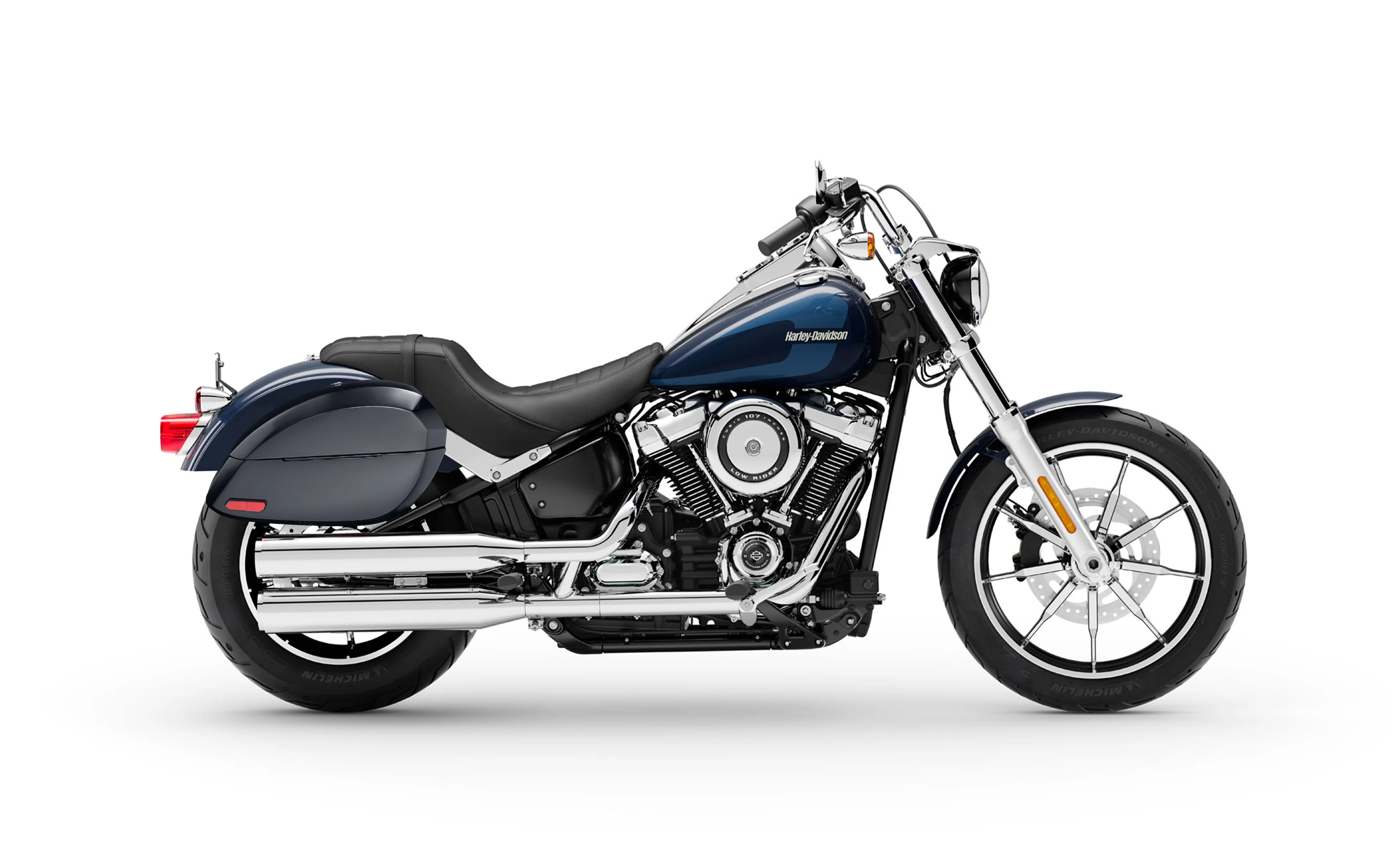 28L - Phantom Large Painted Motorcycle Hard Saddlebags For Harley Softail Low Rider FXLR - Image 2