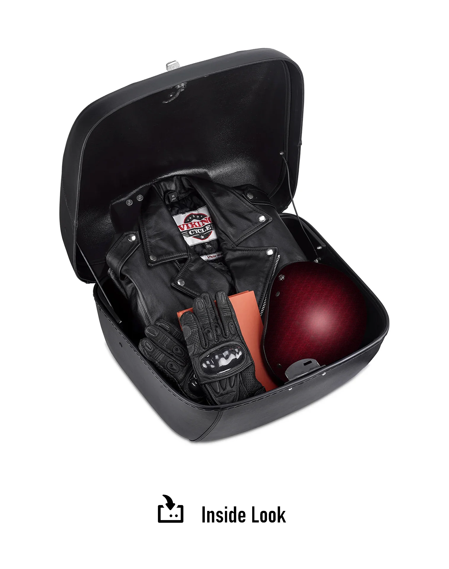 44L - Premium Extra Large Leather Wrapped Hard Motorcycle Trunk - Image 4
