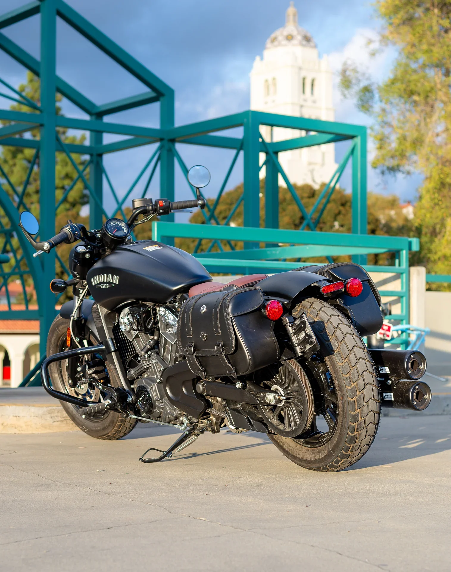 25L - SpiritBlade Large Indian Scout Bobber Twenty Leather Motorcycle Saddlebags - Image 3