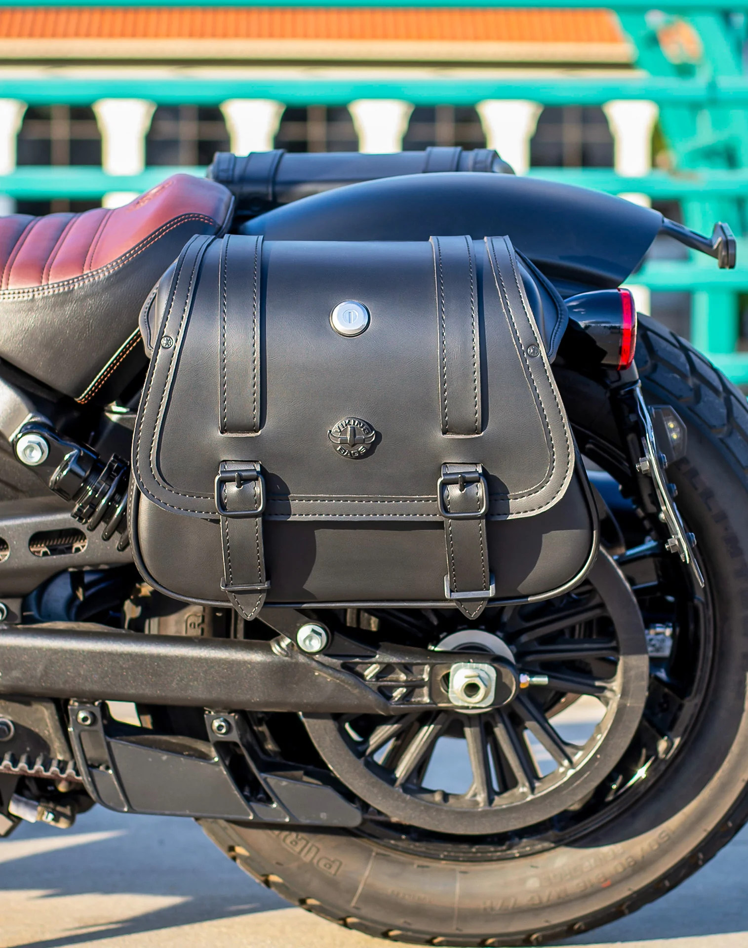 25L - SpiritBlade Large Indian Scout Bobber Twenty Leather Motorcycle Saddlebags - Image 4
