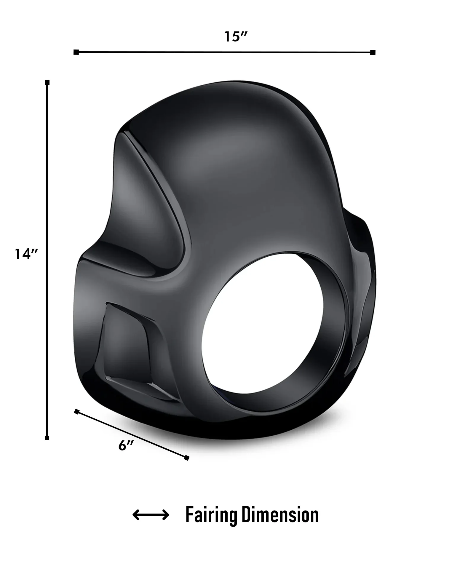 Viking Strider Sport Motorcycle Fairing For Harley Dyna Low Rider S FXDLS Gloss Black - Image 4