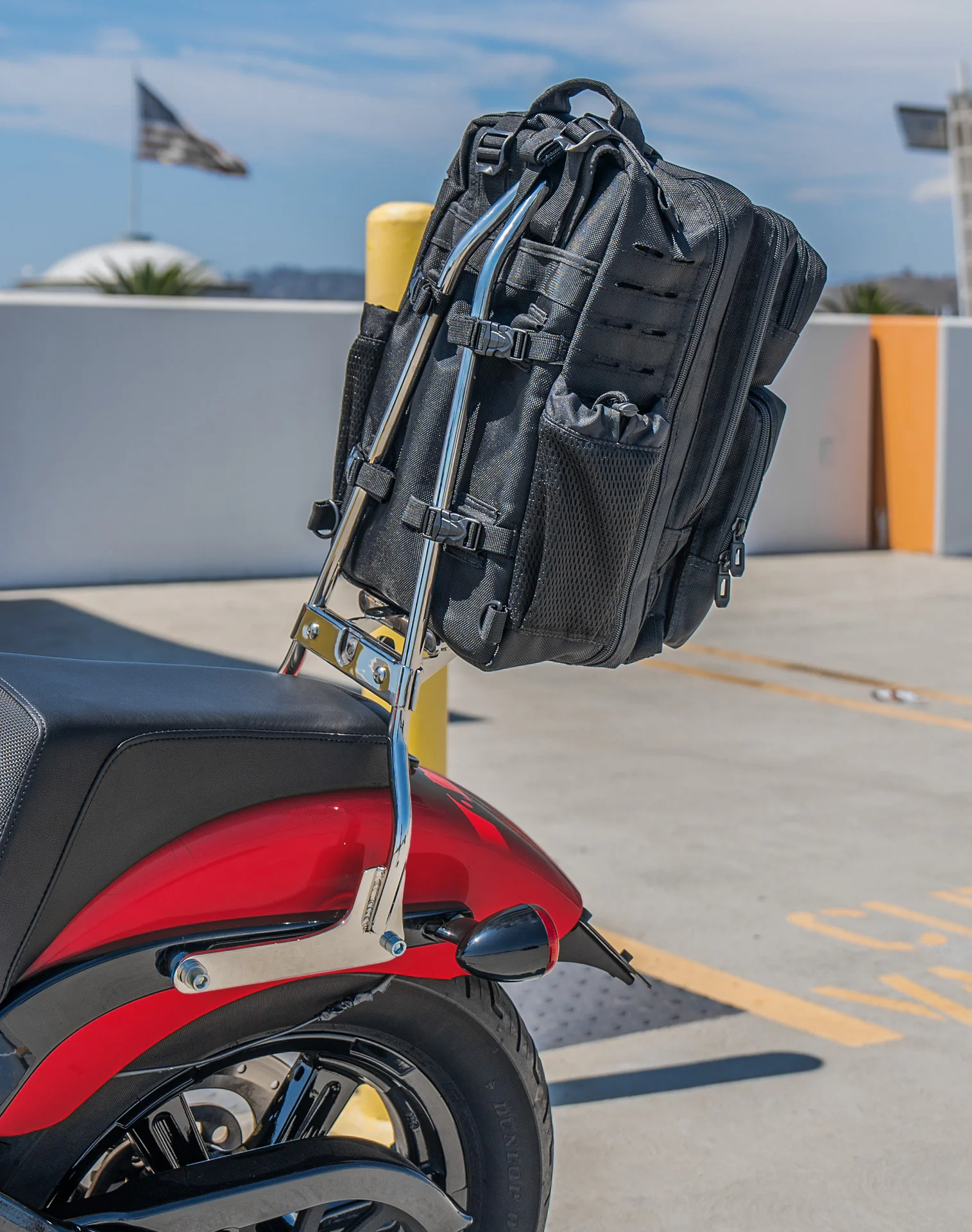 45L - Tactical XL Yamaha Motorcycle Sissy Bar Backpack - Image 5