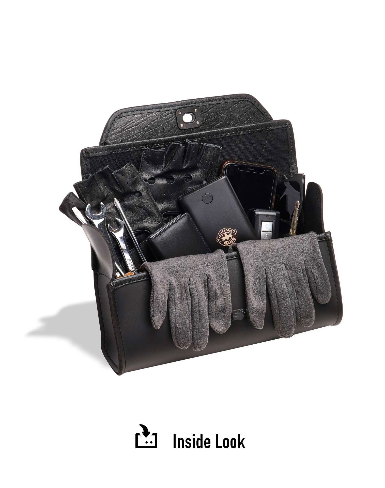 2L - Twist Essential Indian Leather Motorcycle Fork Bag - Image 8