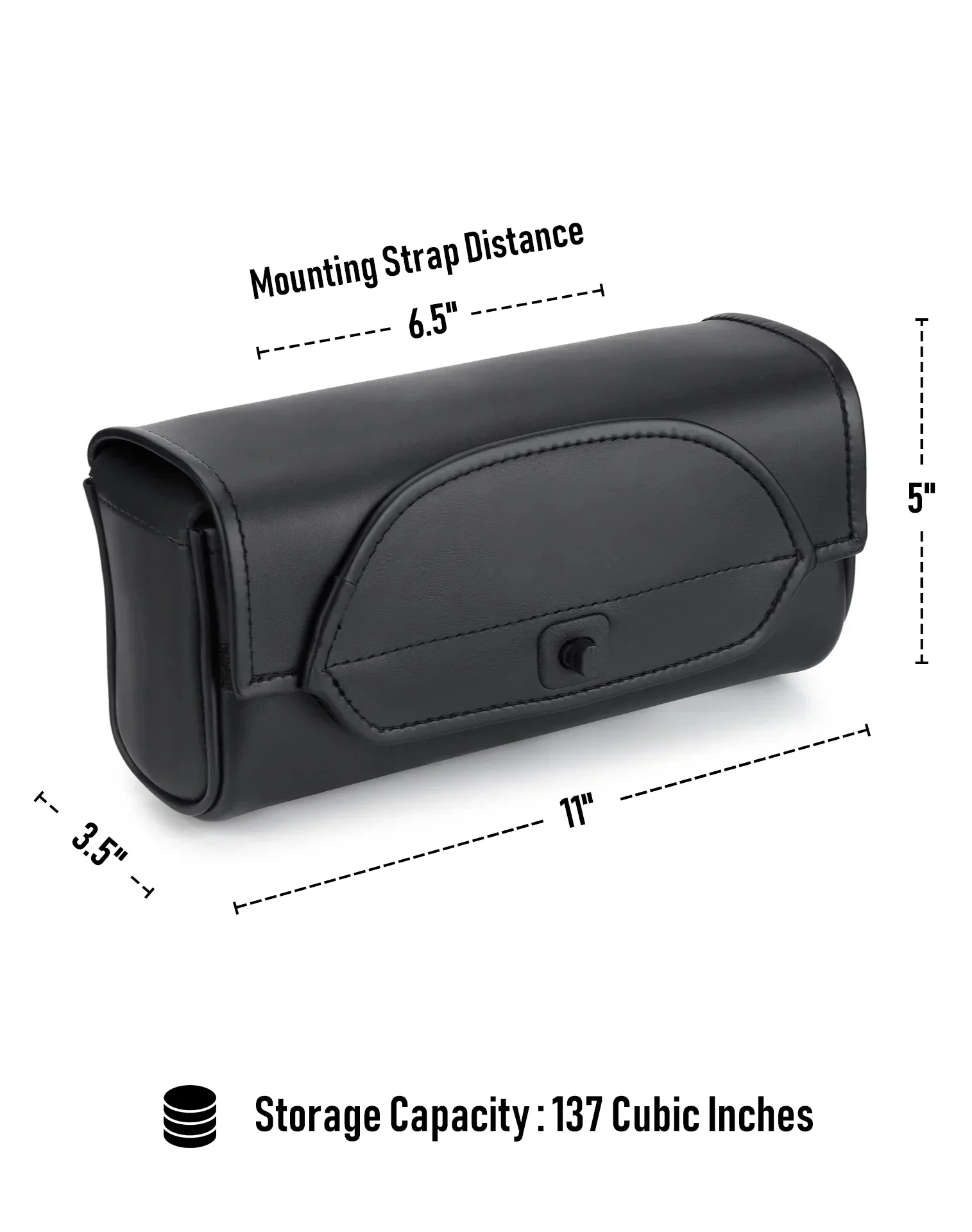 2L - Twist Essential Kawasaki Leather Motorcycle Fork Bag - Image 7