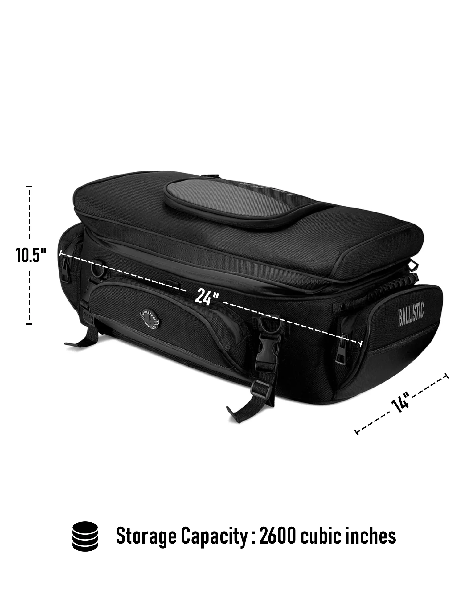 42L - Voyage Elite XL Victory Motorcycle Sissy Bar Bag - Image 8
