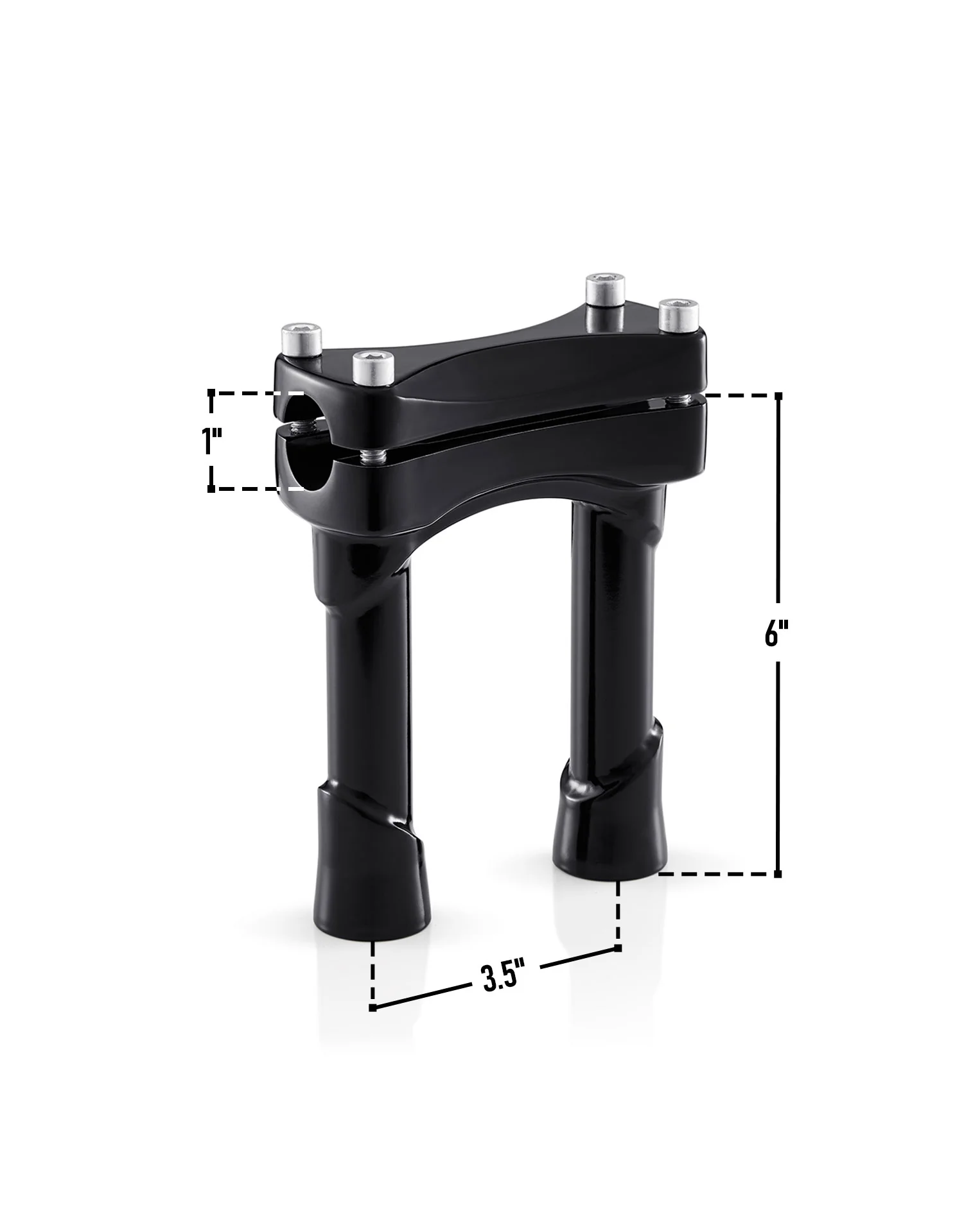 Viking Warlock 6" Handlebar Risers for Harley Dyna Low Rider FXDL/I Gloss Black - Image 5