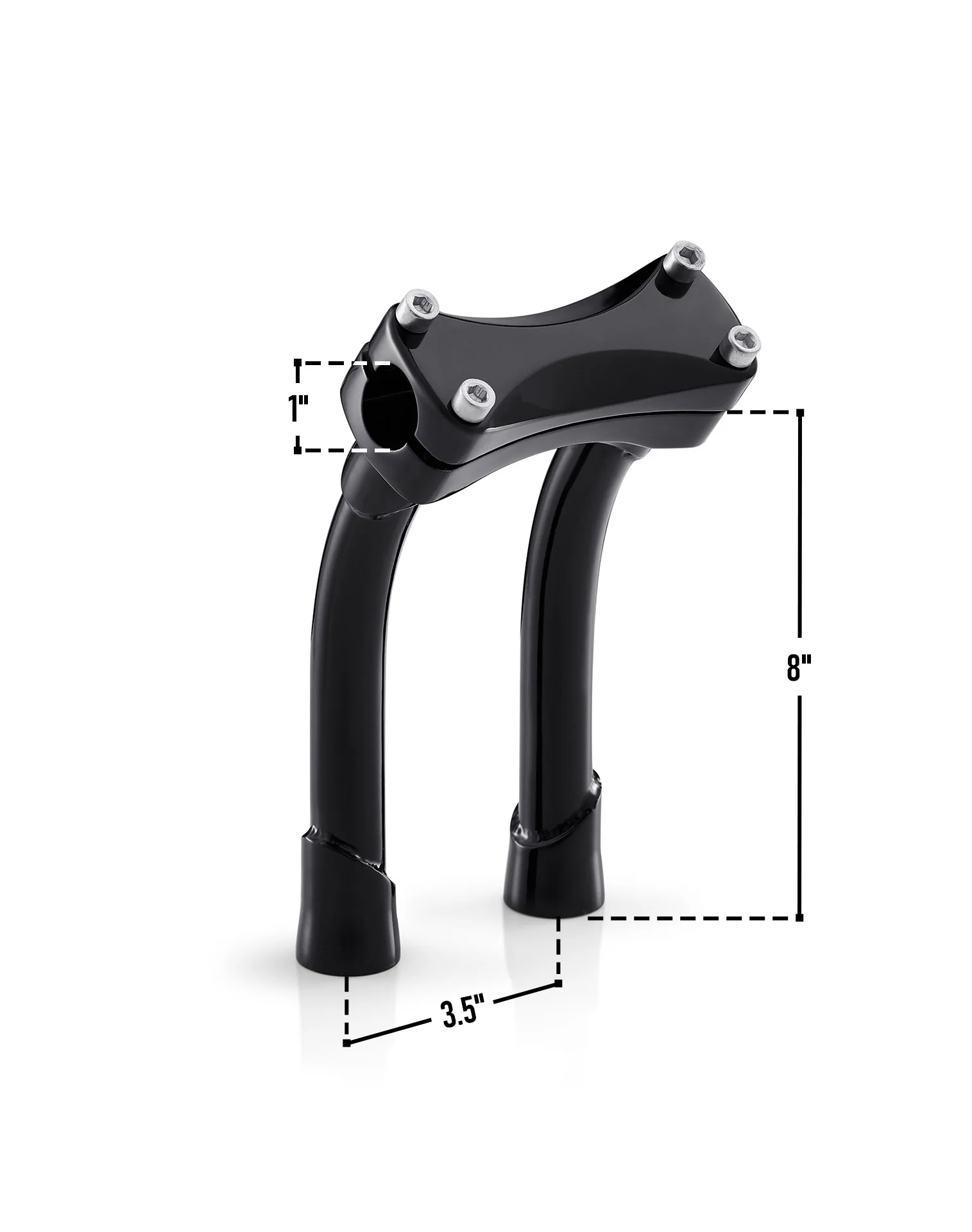 Viking Warlock 8" Pullback Handlebar Risers for Harley Dyna Street Bob FXDB/I Gloss Black - Image 5