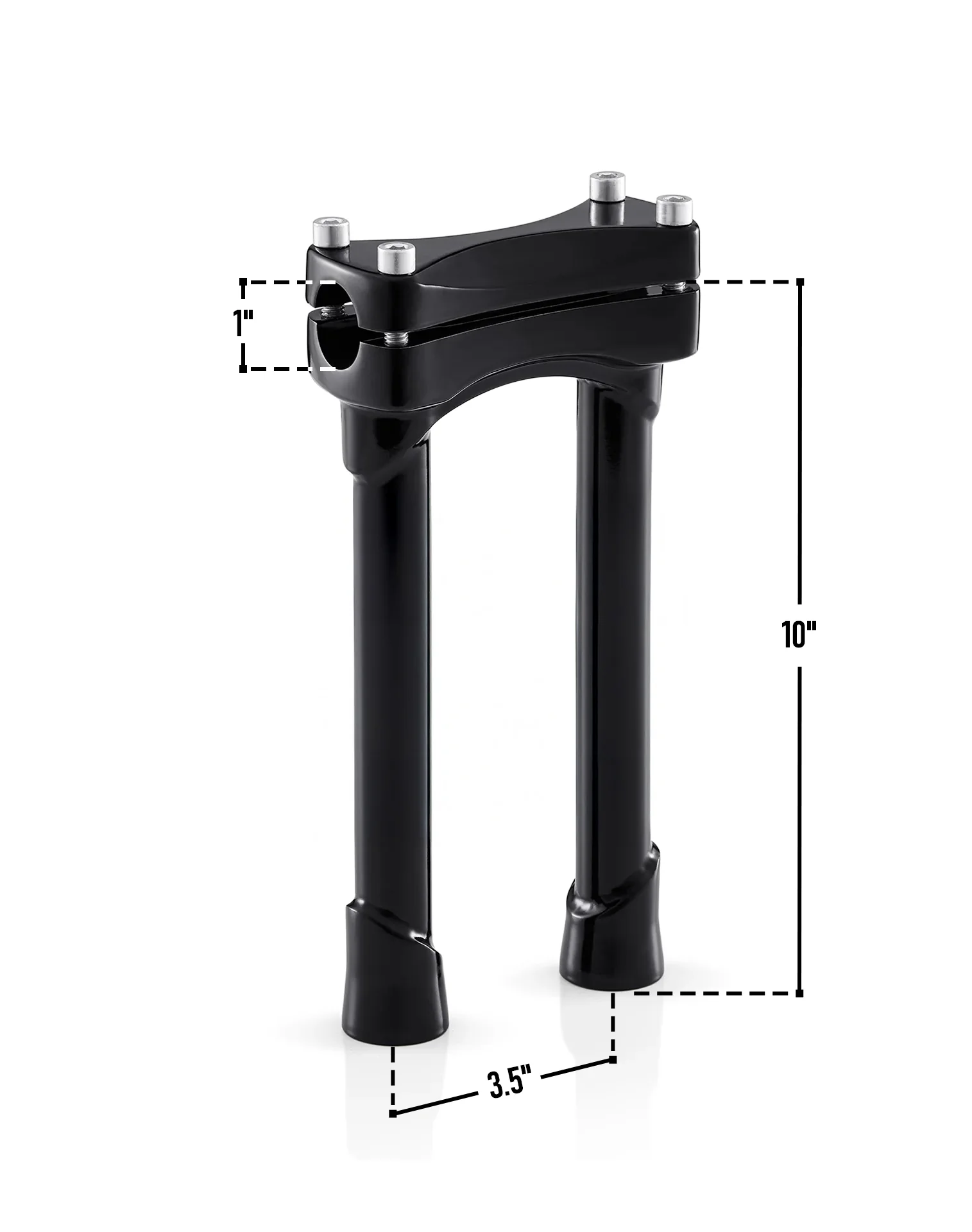 Viking Warlock 10" Handlebar Risers for Harley Dyna Low Rider FXDL/I Gloss Black - Image 5